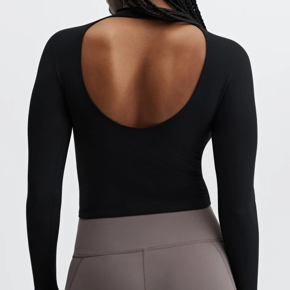 Fabletics Ruby Sculptknit Open Back Long Sleeve Top NWT